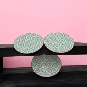 Qty 1 Plate - Baum Tangier Turquoise Orange Salad Luncheon Plate